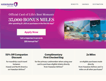 Tablet Screenshot of hawaiianairlinescard.com